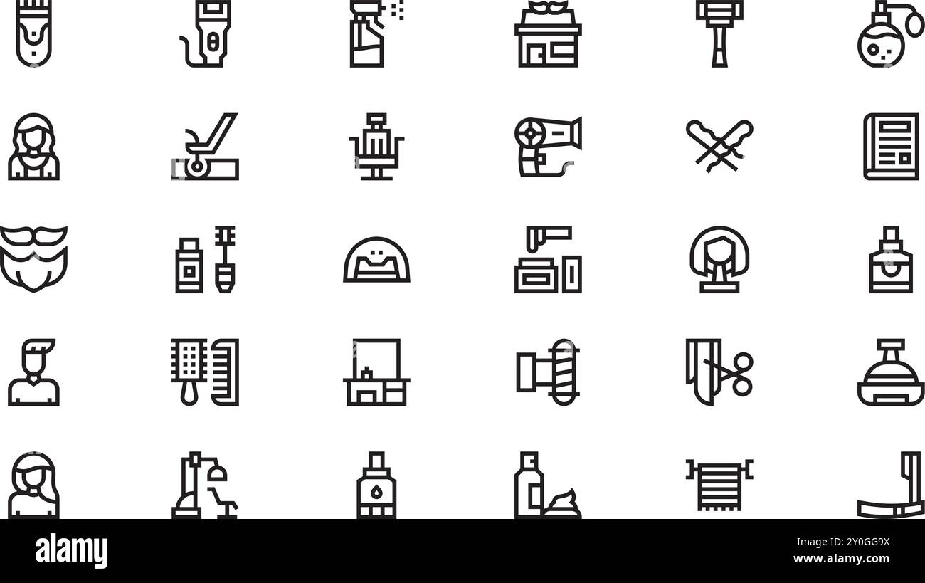 Hairdressing and barber shop icons High-Quality Vector Icons Collection ...