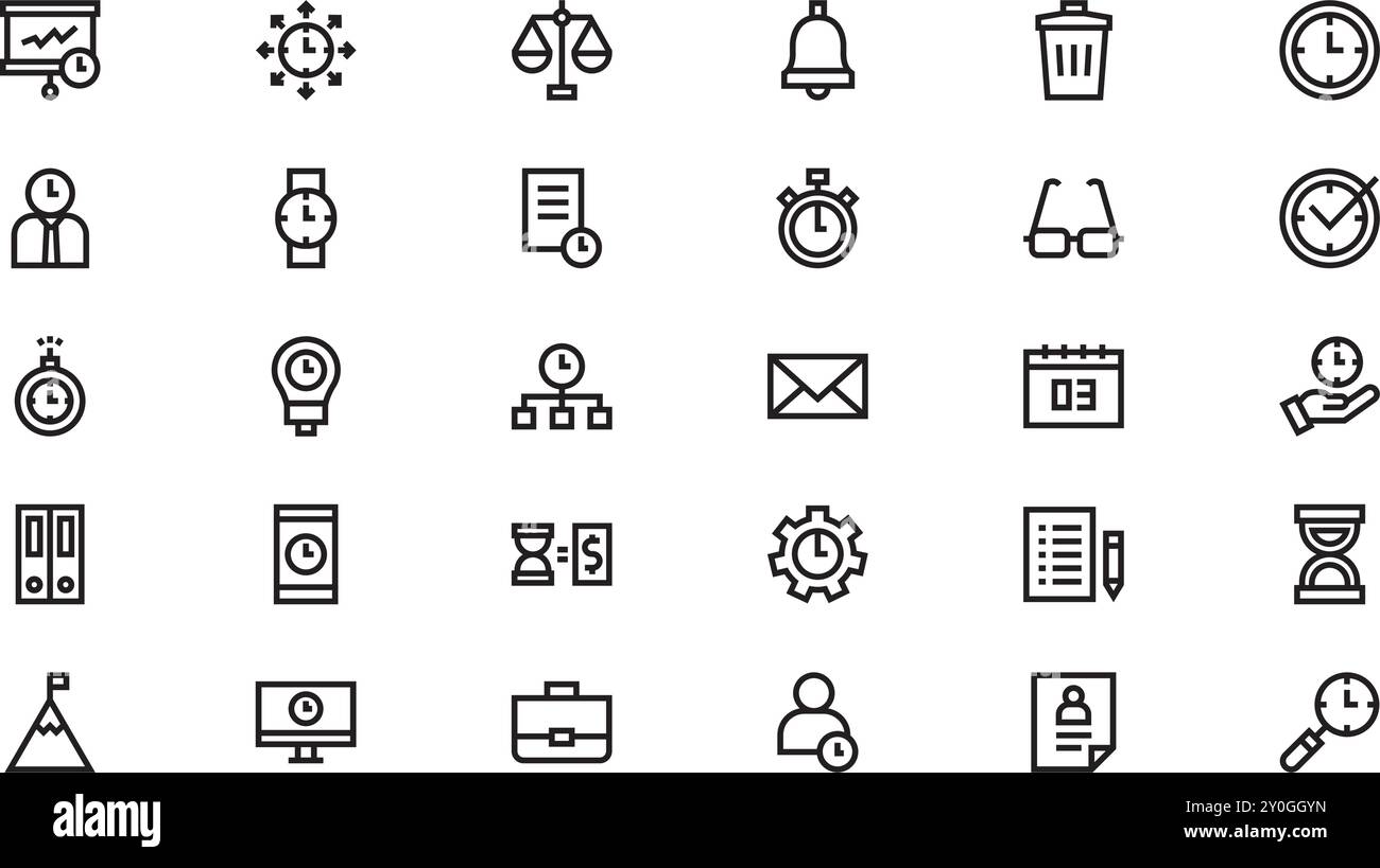 Time management icons High-Quality Vector Icons Collection with ...
