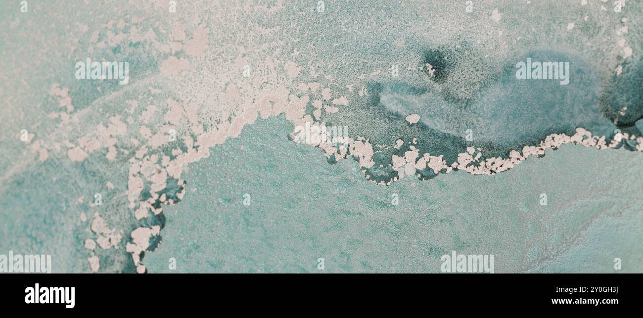 Natural Fluid Pattern Textured surface of fluid colors blending in shades of blue and green ...