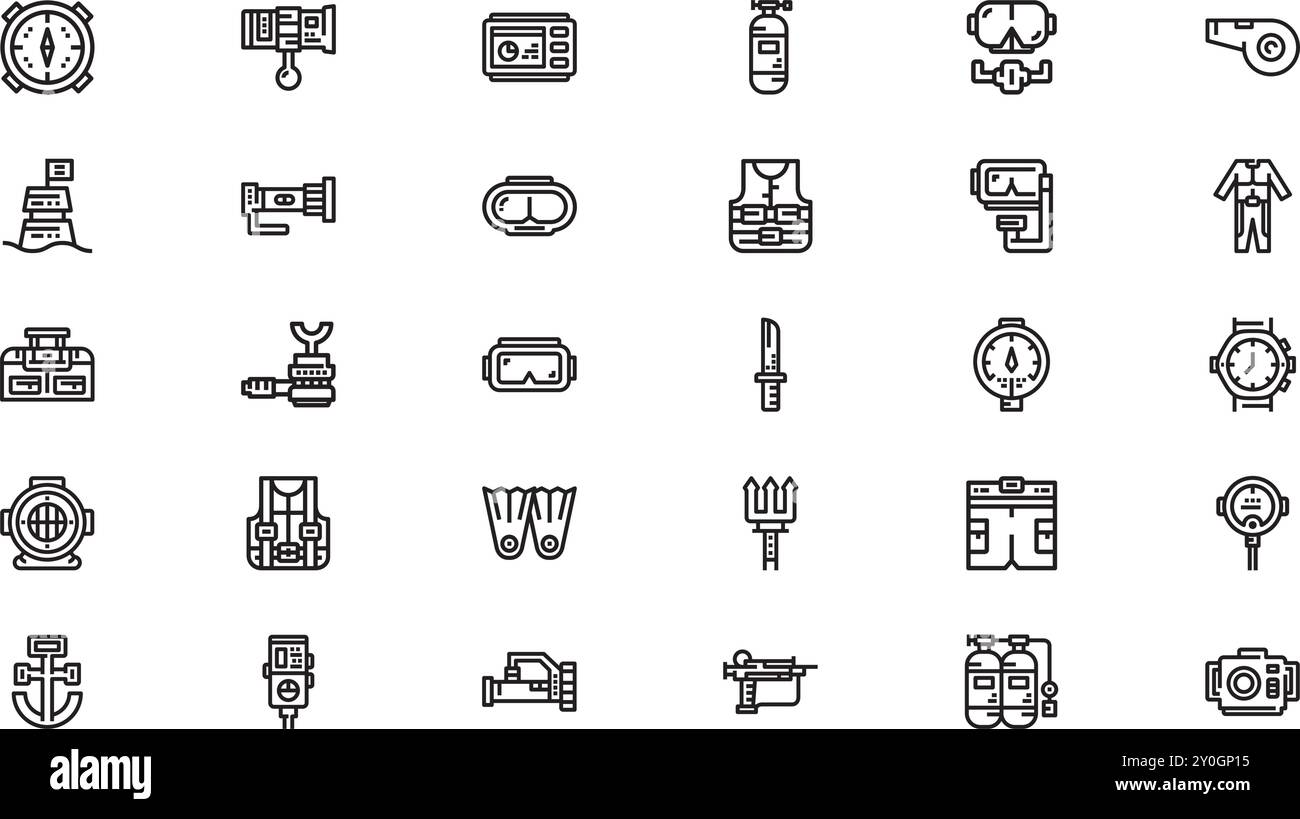 Diving icons High-Quality Vector Icons Collection with Editable Stroke ...