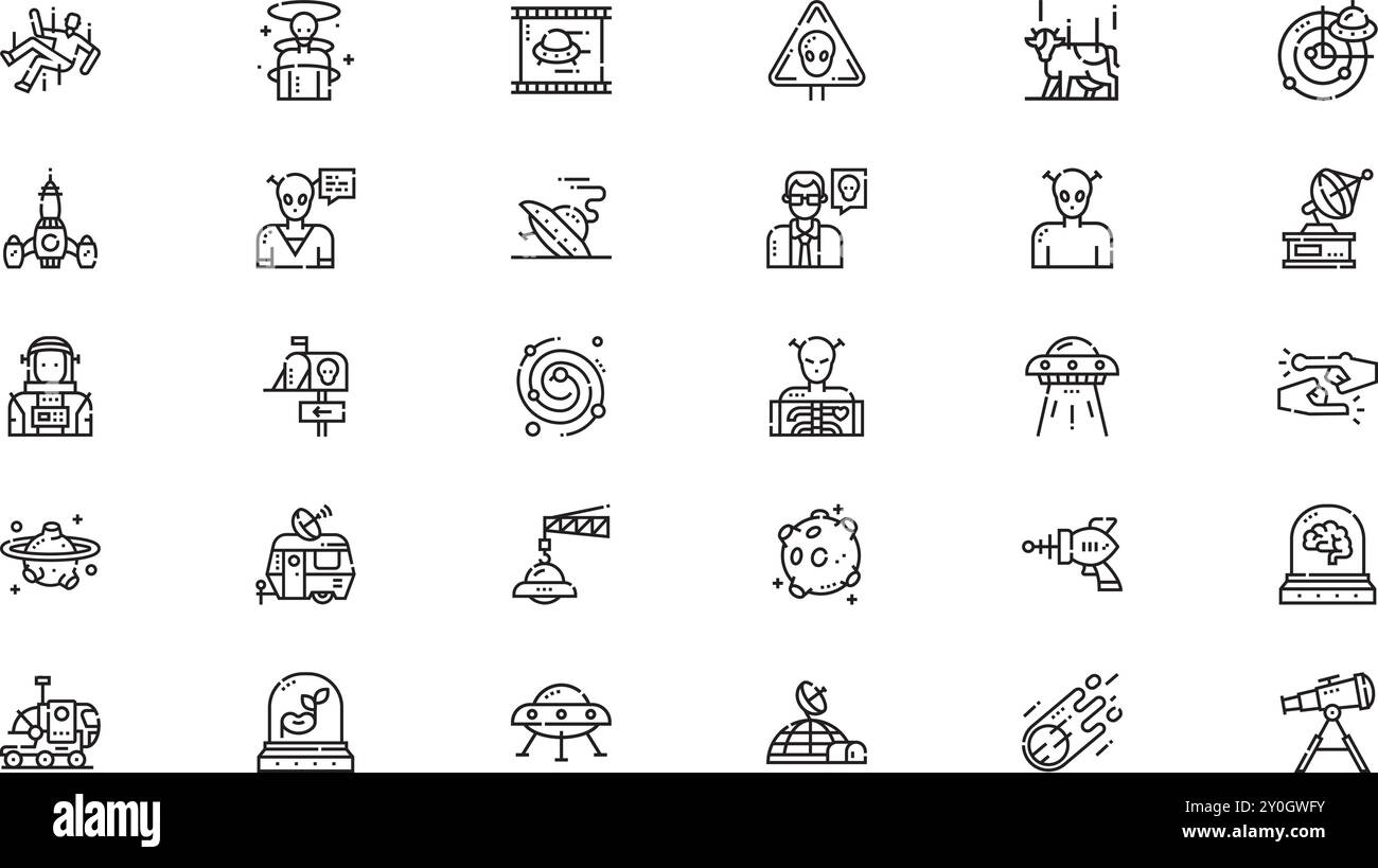 Ufo and aliens icons High-Quality Vector Icons Collection with Editable ...