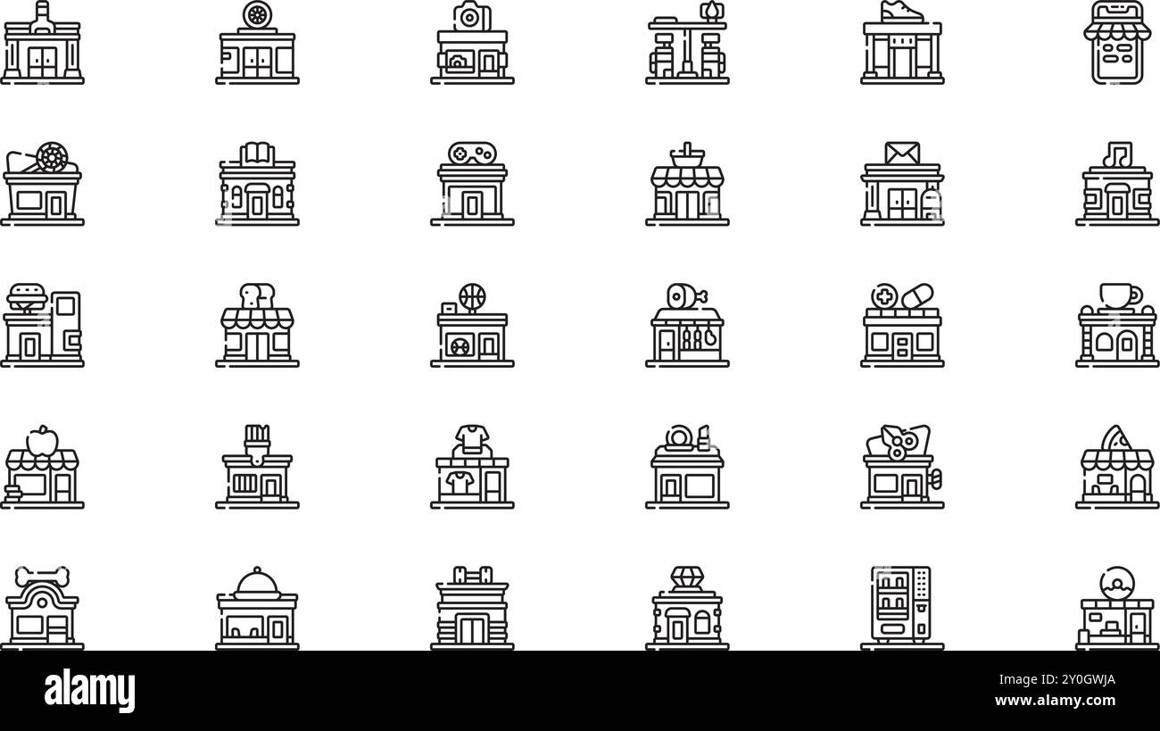 Shop and store icons High-Quality Vector Icons Collection with Editable ...