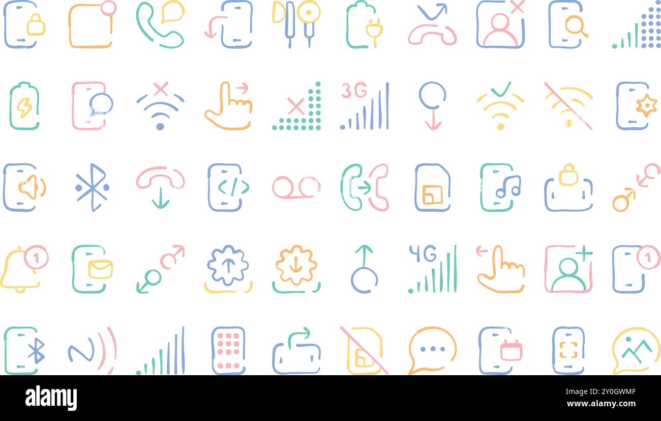 Mobile functions icons High-Quality Vector Icons Collection with ...