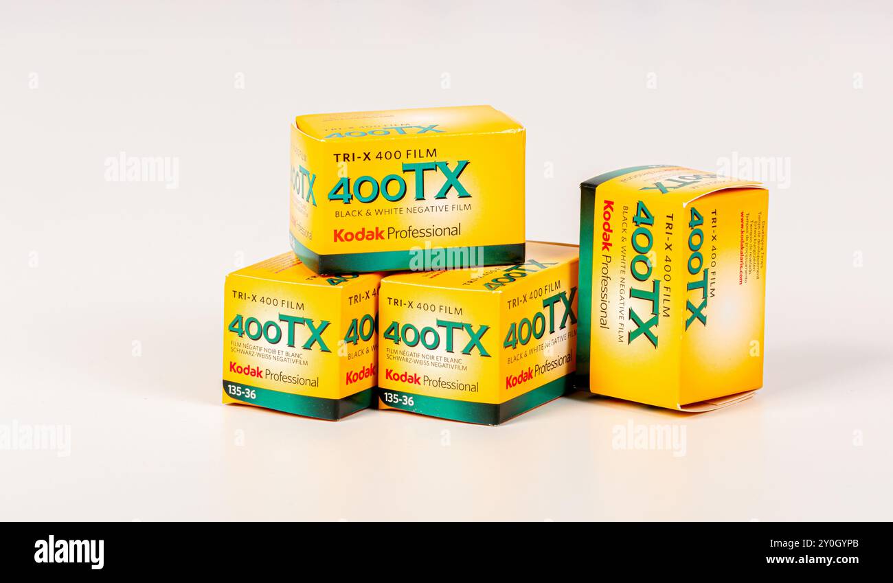 Gothenburg, Sweden - June 04 2019: Kodak Tri-X 400 black and white negative 135 film. Stock Photo