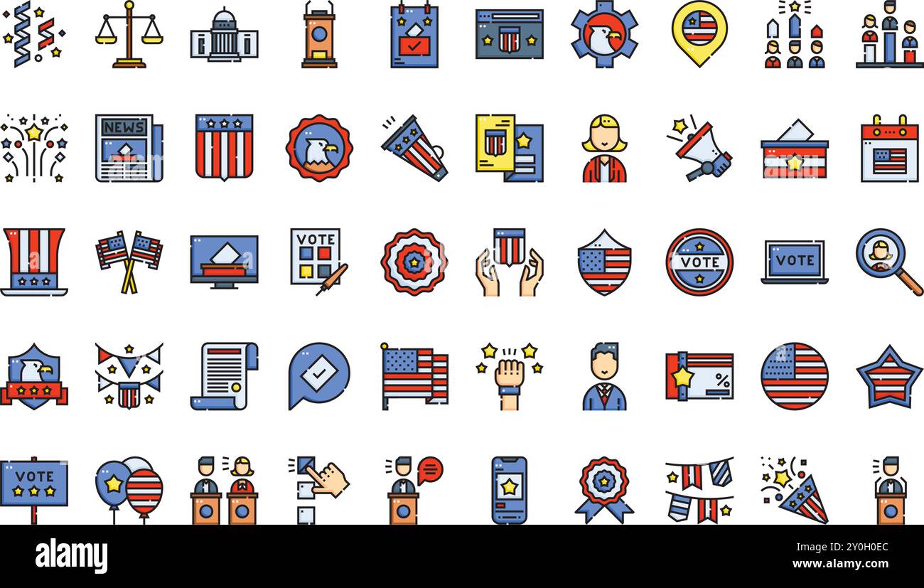 Presidents day icons High-Quality Vector Icons Collection with Editable ...