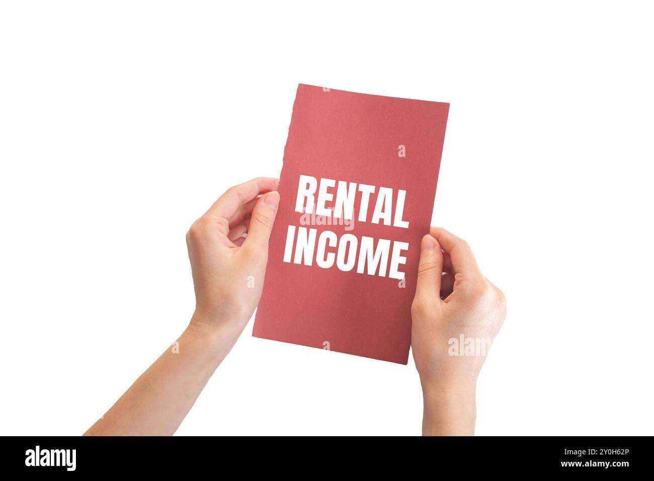 Rental income message written on red page with white background ...