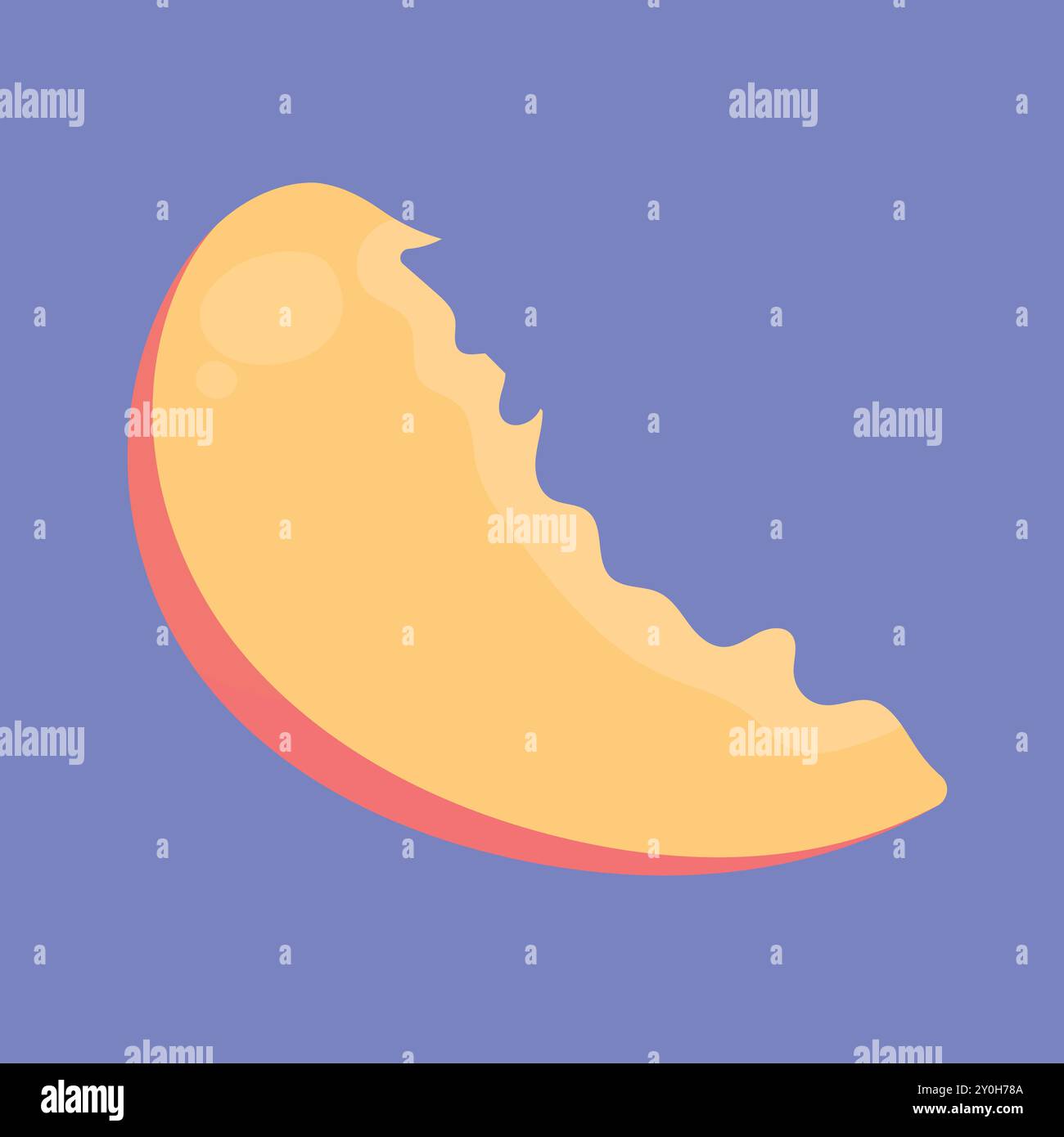Fresh Peach vector icon. peach fruit slice vector. fresh peach slice icon Stock Vector