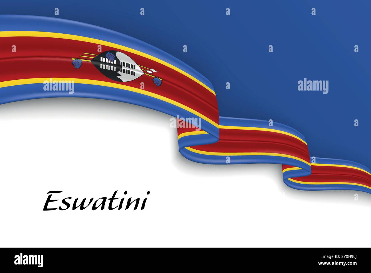 Waving ribbon with flag of Eswatini. Template for independence day ...