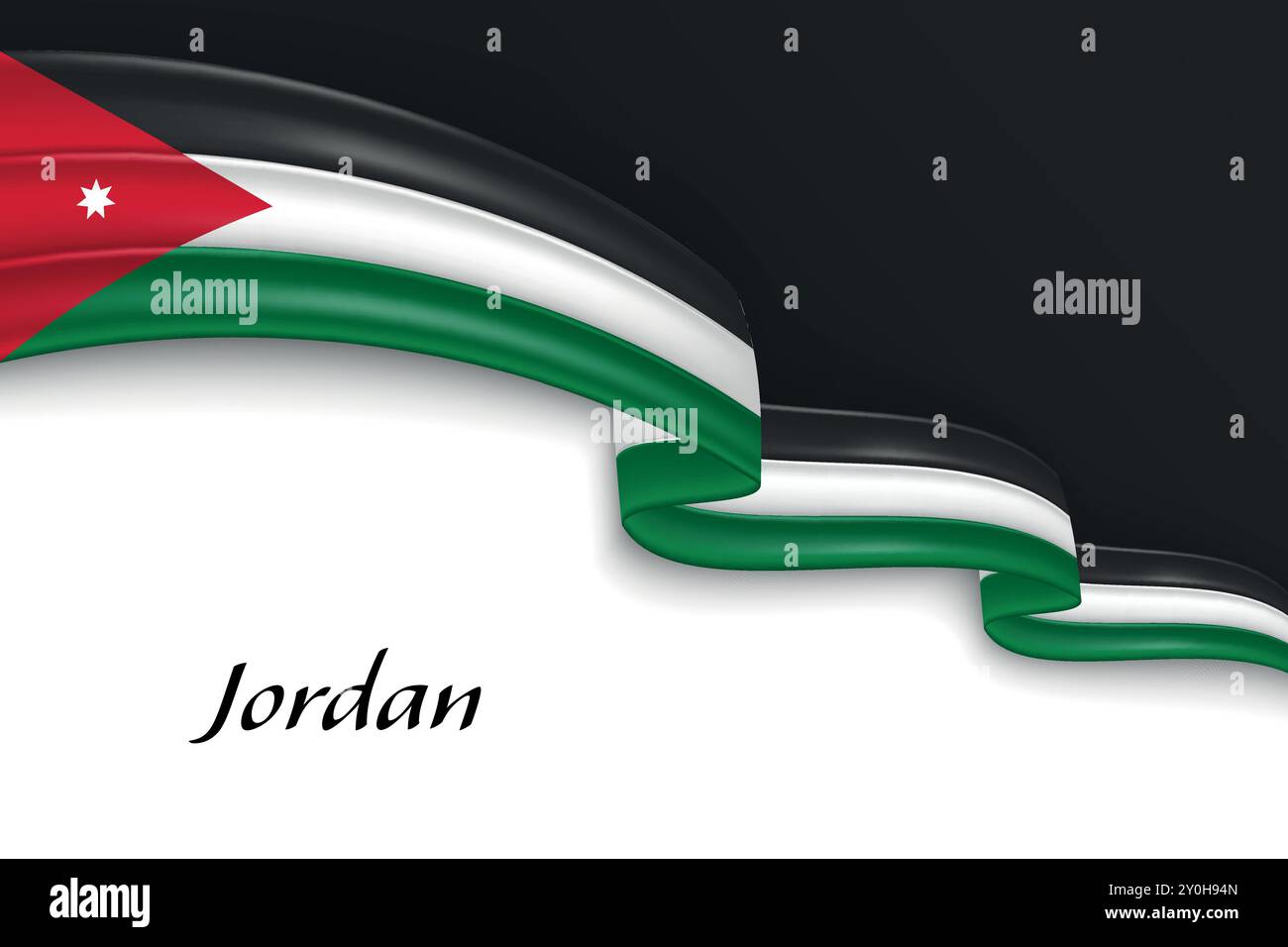 Waving ribbon with flag of Jordan. Template for independence day poster ...