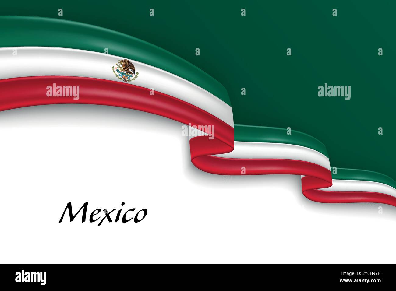 Mexico ribbon waving flag hi-res stock photography and images - Alamy