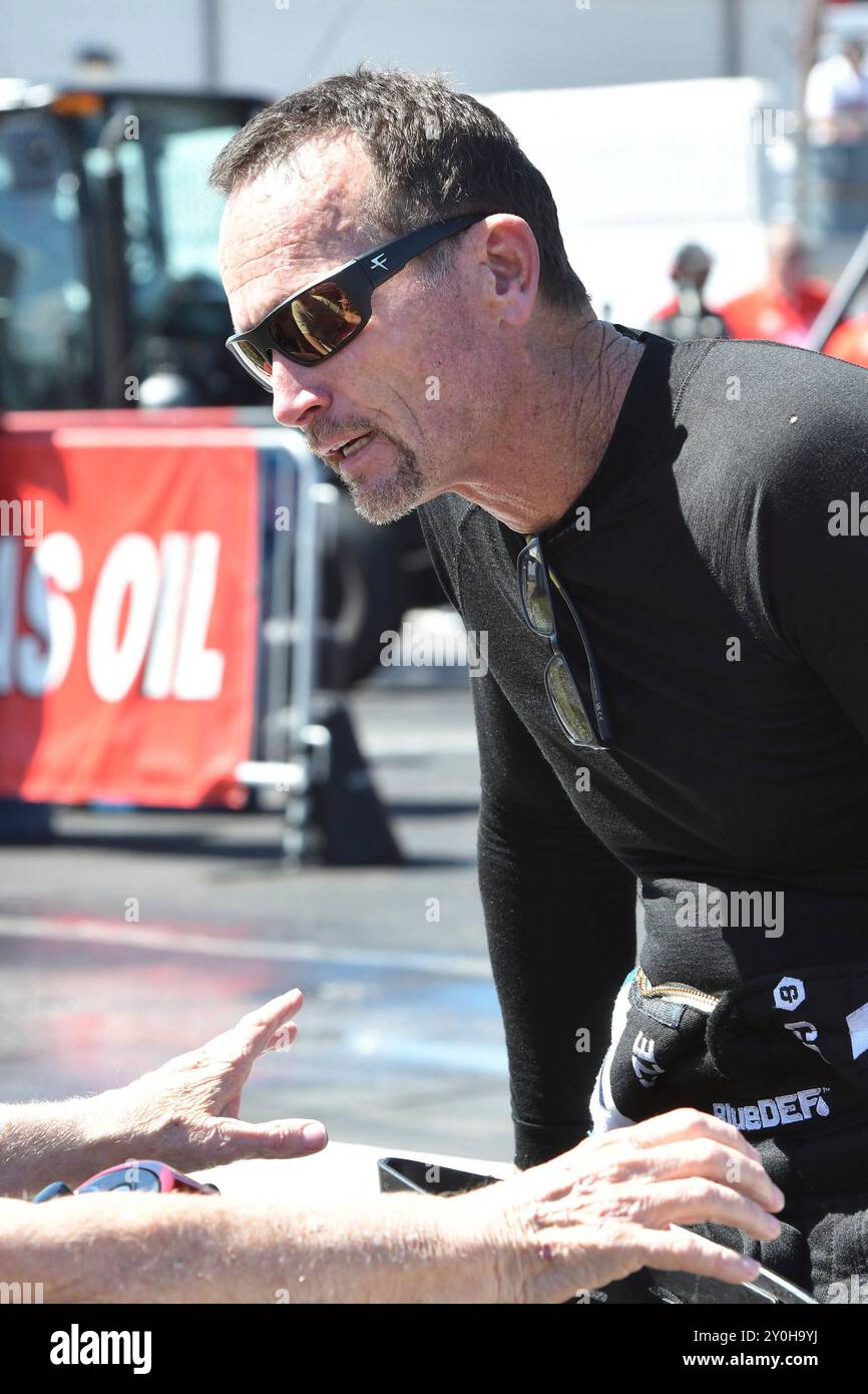 INDIANAPOLIS, IN - SEPTEMBER 02: Jack Beckman (7 FC) John Force Racing ...