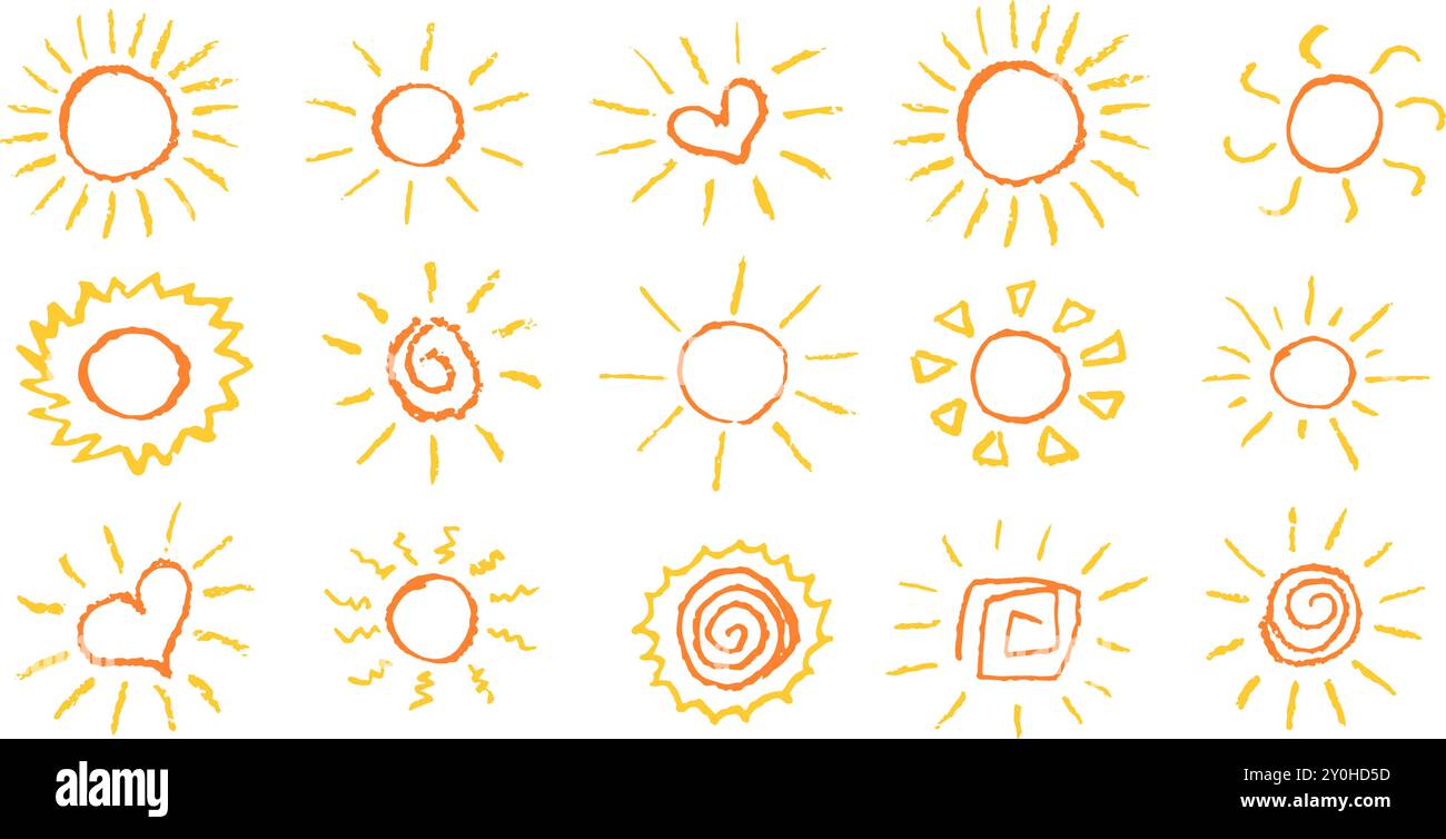 Weather icons doodle set hi-res stock photography and images - Alamy