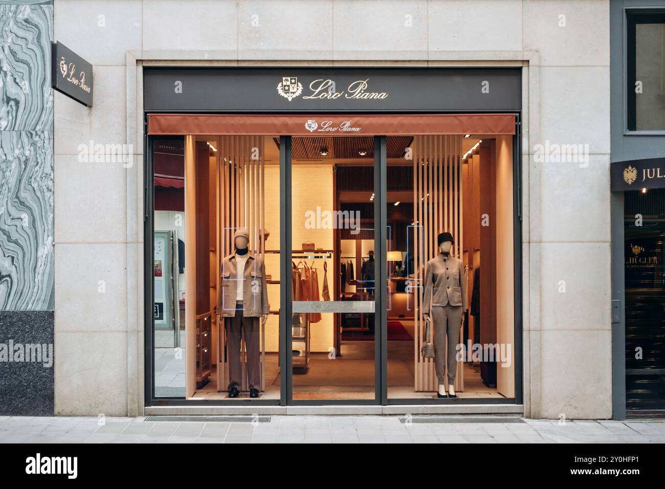 Vienna, Austria - August 6, 2024: Facade of the Loro Piana boutique in ...