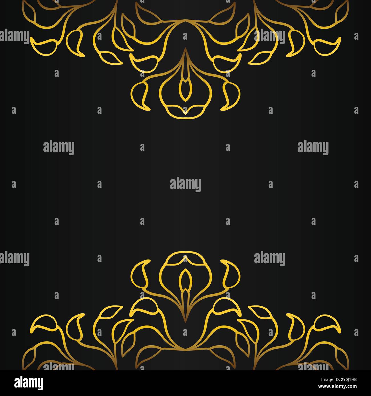 Luxury golden frame ornament on black background Stock Vector Image ...