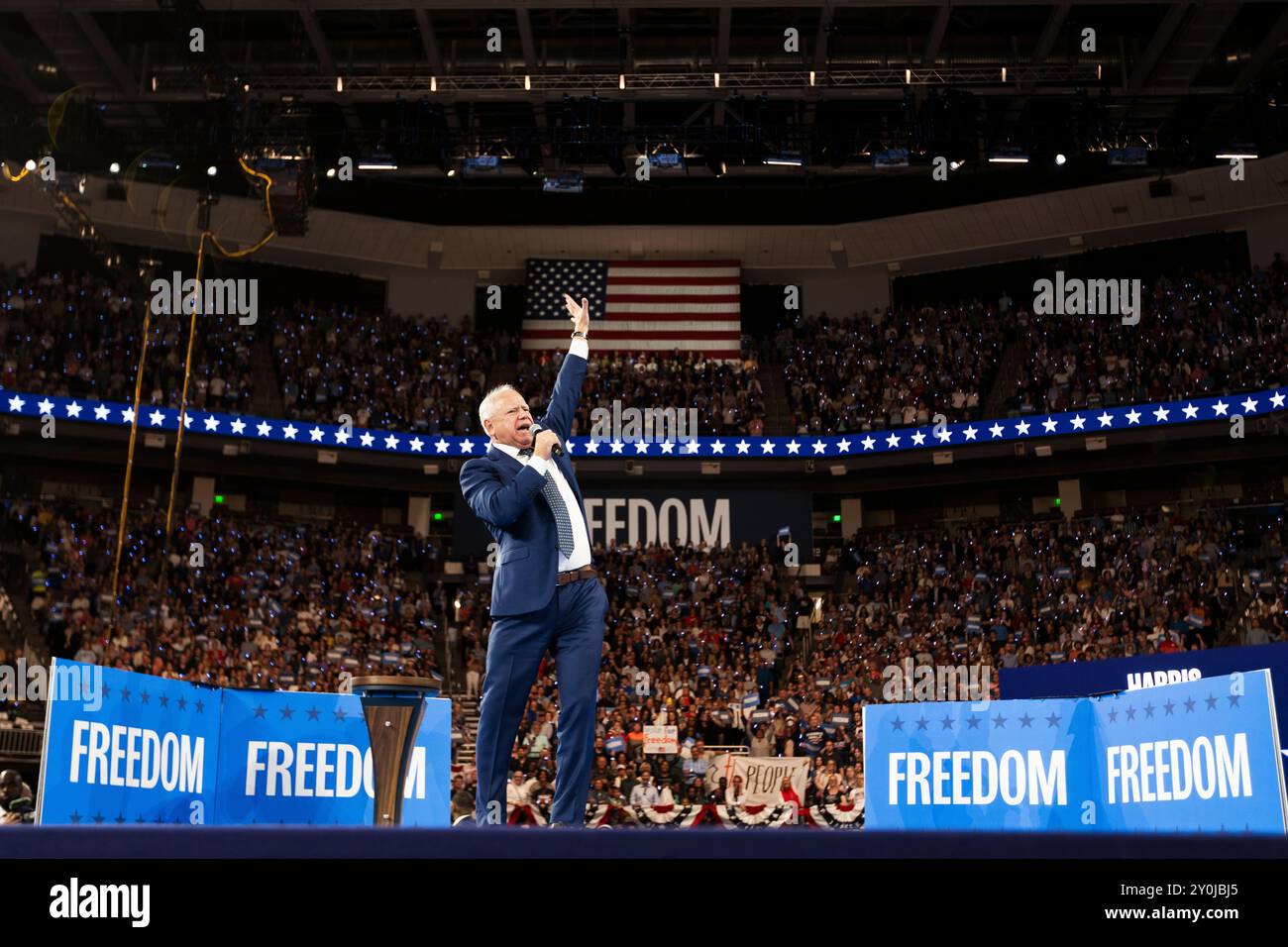 Tim Watz Rally Tim Walz, Governor of Minnesota and Kamala Harris' running mate, speaks ...