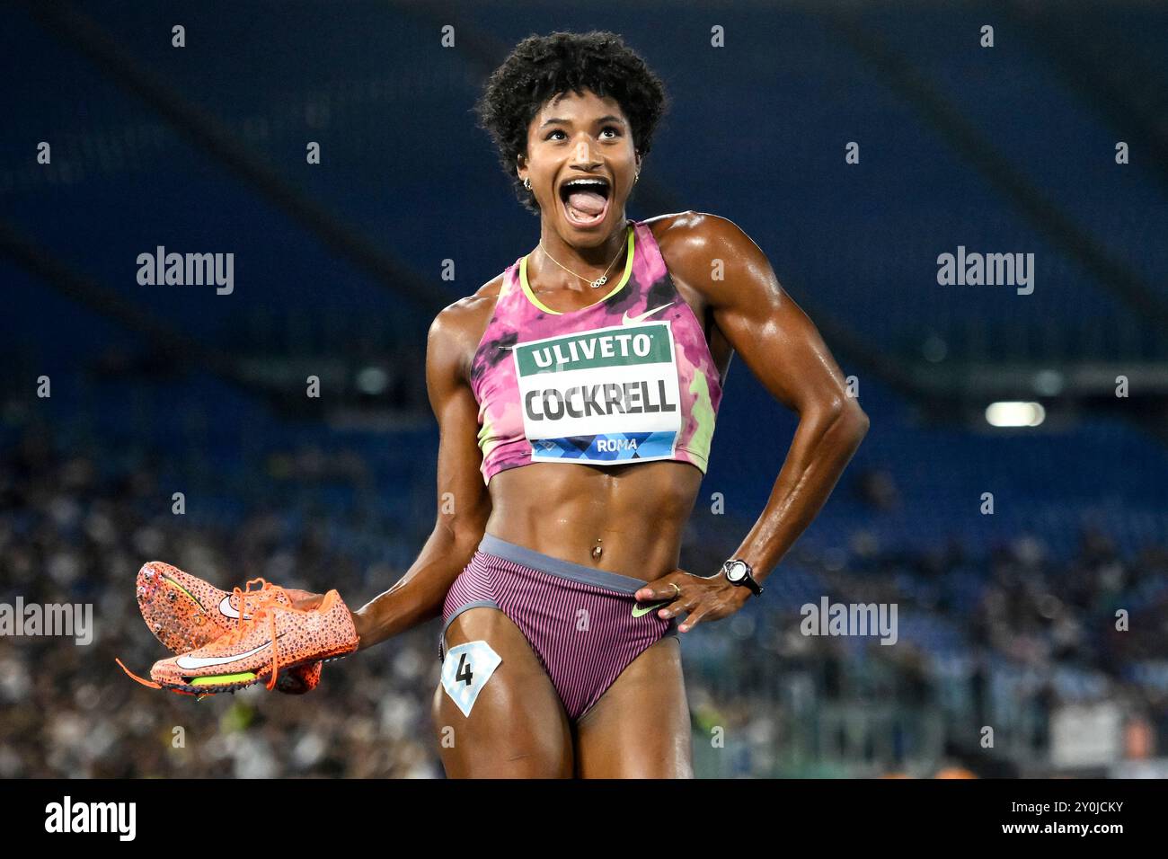 Anna Cockrell of United States of America celebrates after compete in ...