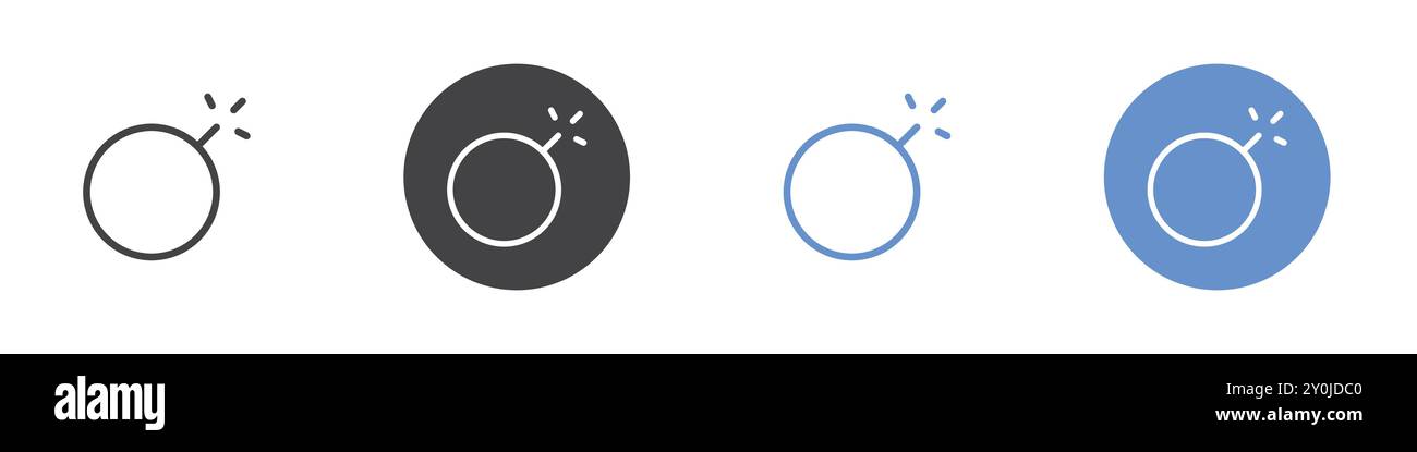 Bomb icon Flat set in black and white color outline vector mark Stock ...