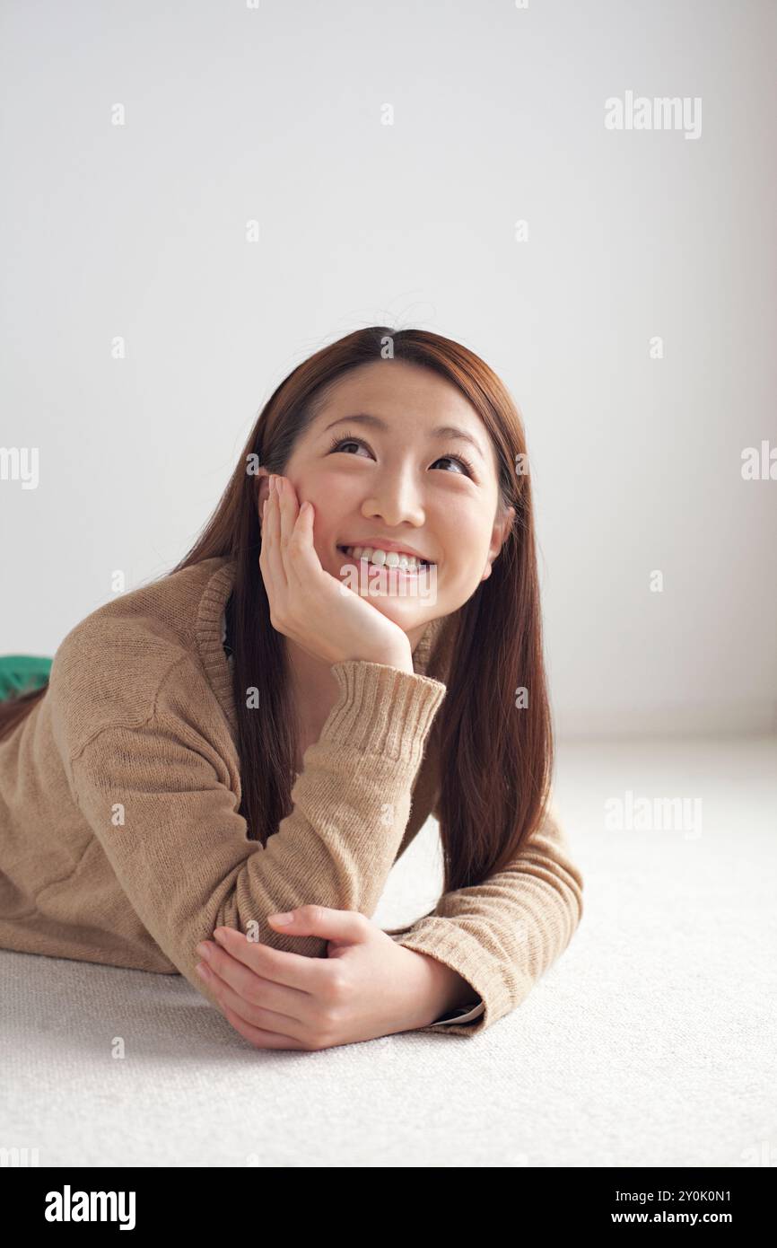 Japanese woman smiling Stock Photo