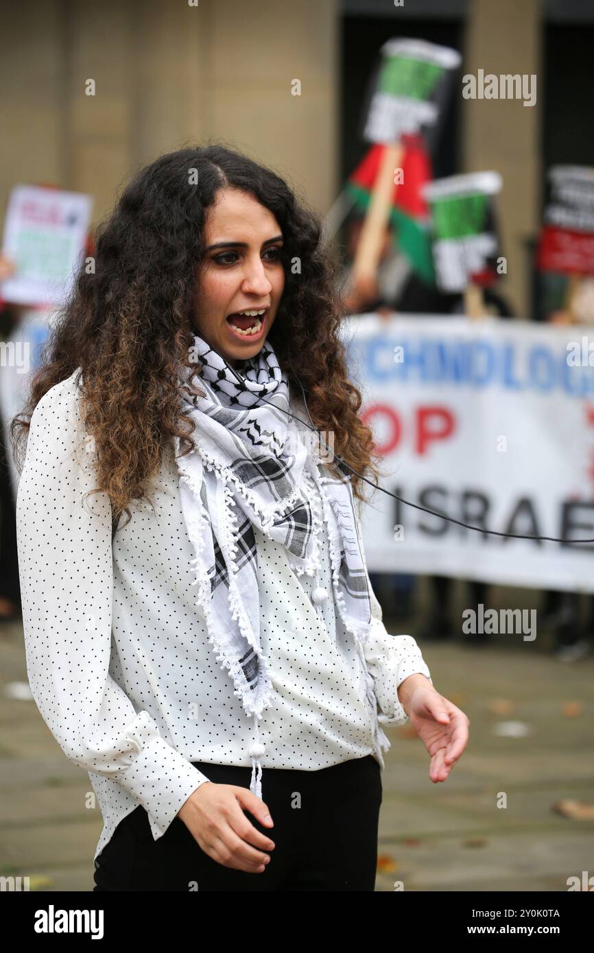 Bradford UK 02nd Sep 2024 Huda Ammori Co founder Of Palestine Bradford UK 02nd Sep 2024 Huda Ammori Co founder Of Palestine