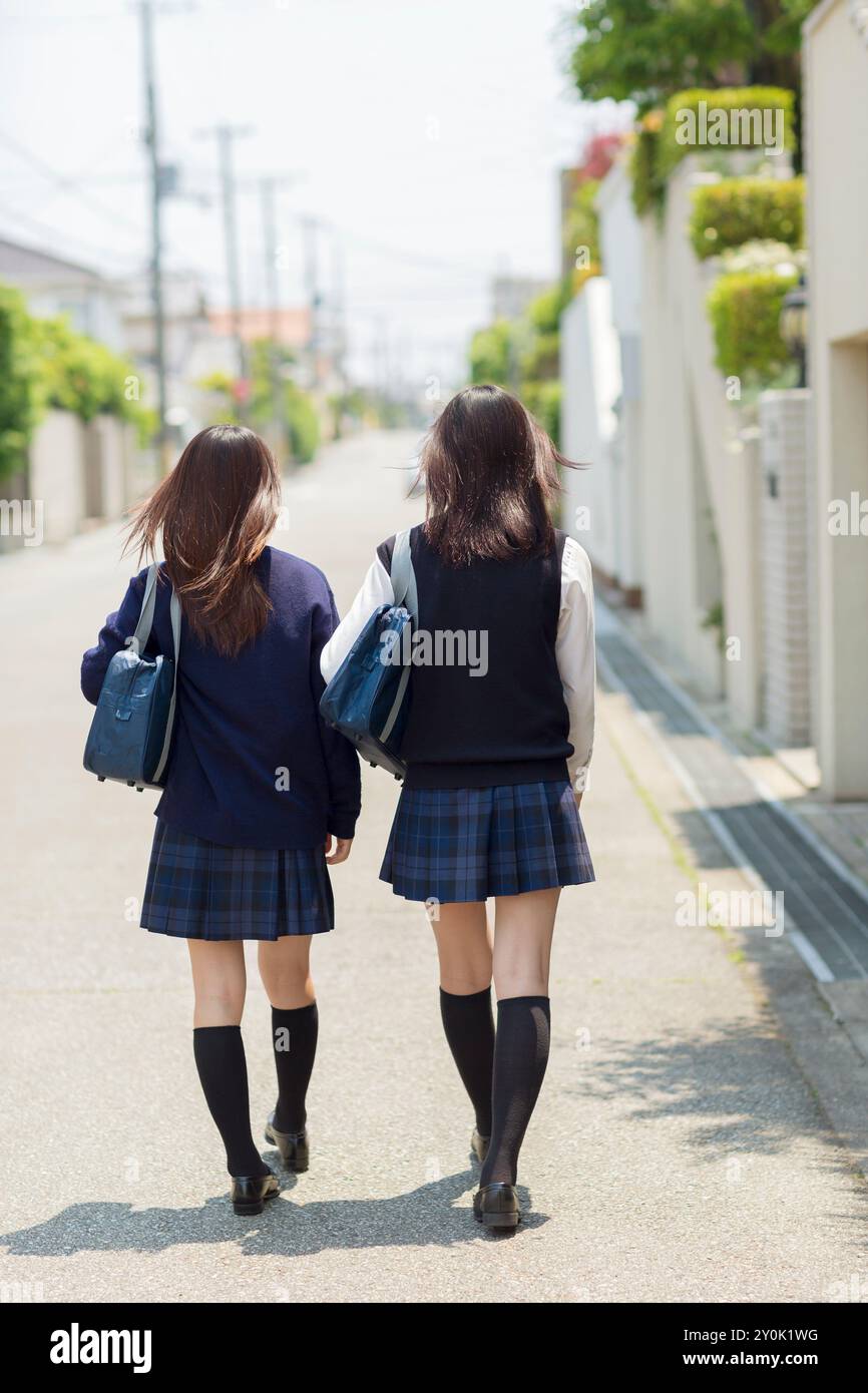 two-japanese-high-school-students-stock-photo-alamy