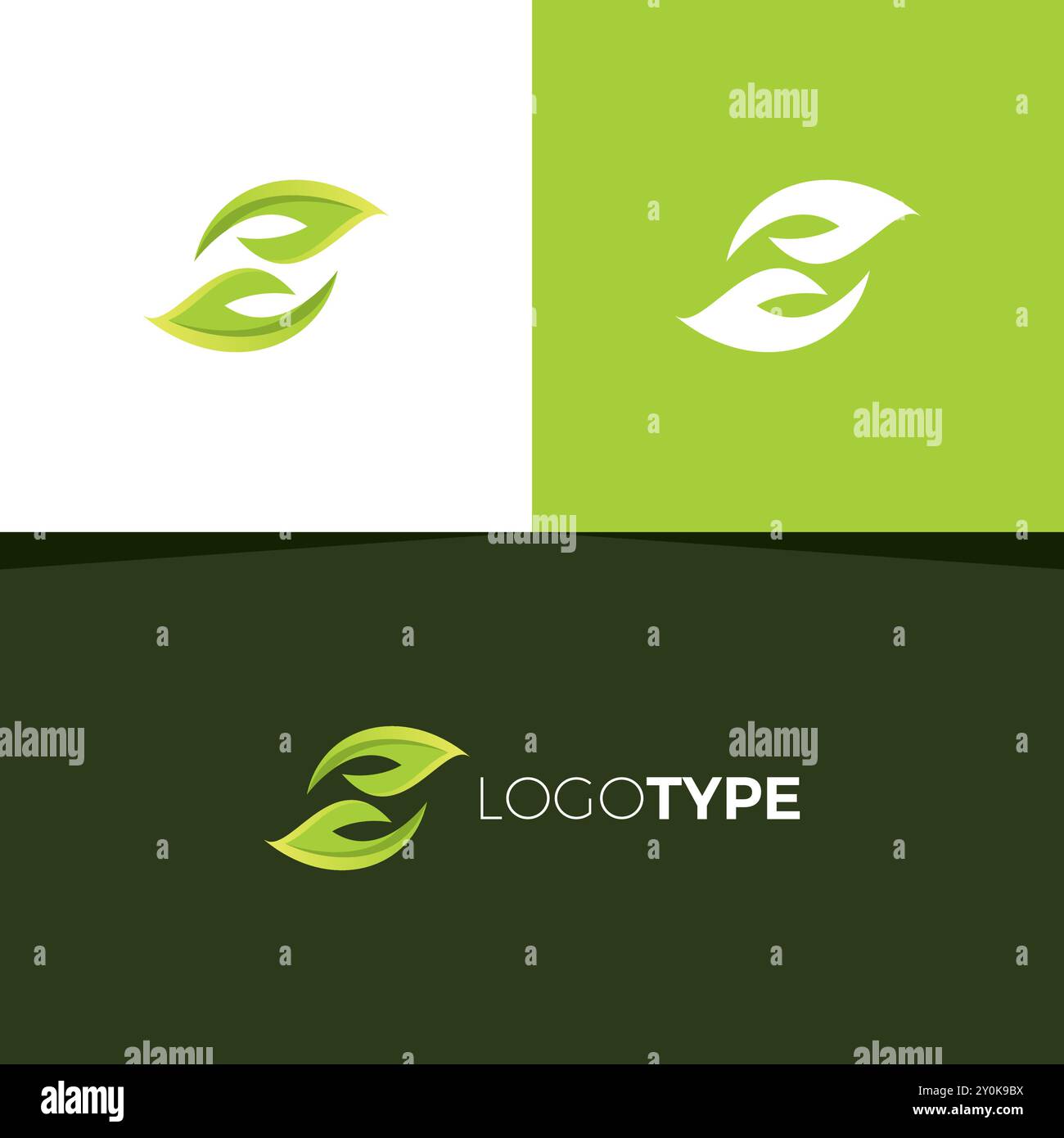 Hand Leaf Letter S Logo Design. S Leaf Icon Stock Vector