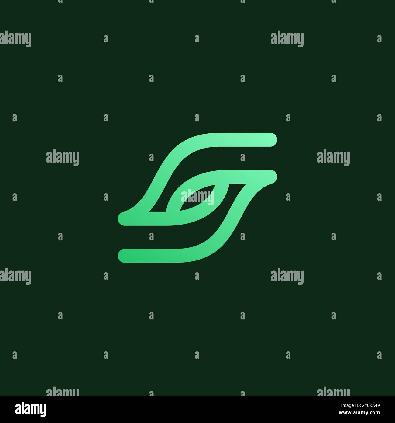 S Leaf Logo Design. S Line Logo Stock Vector