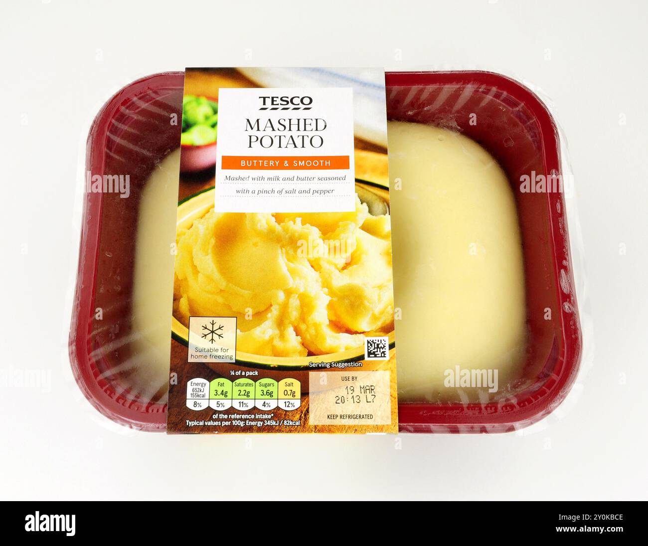 Tesco supermarket mashed potato with milk and butter pack Stock Photo Alamy