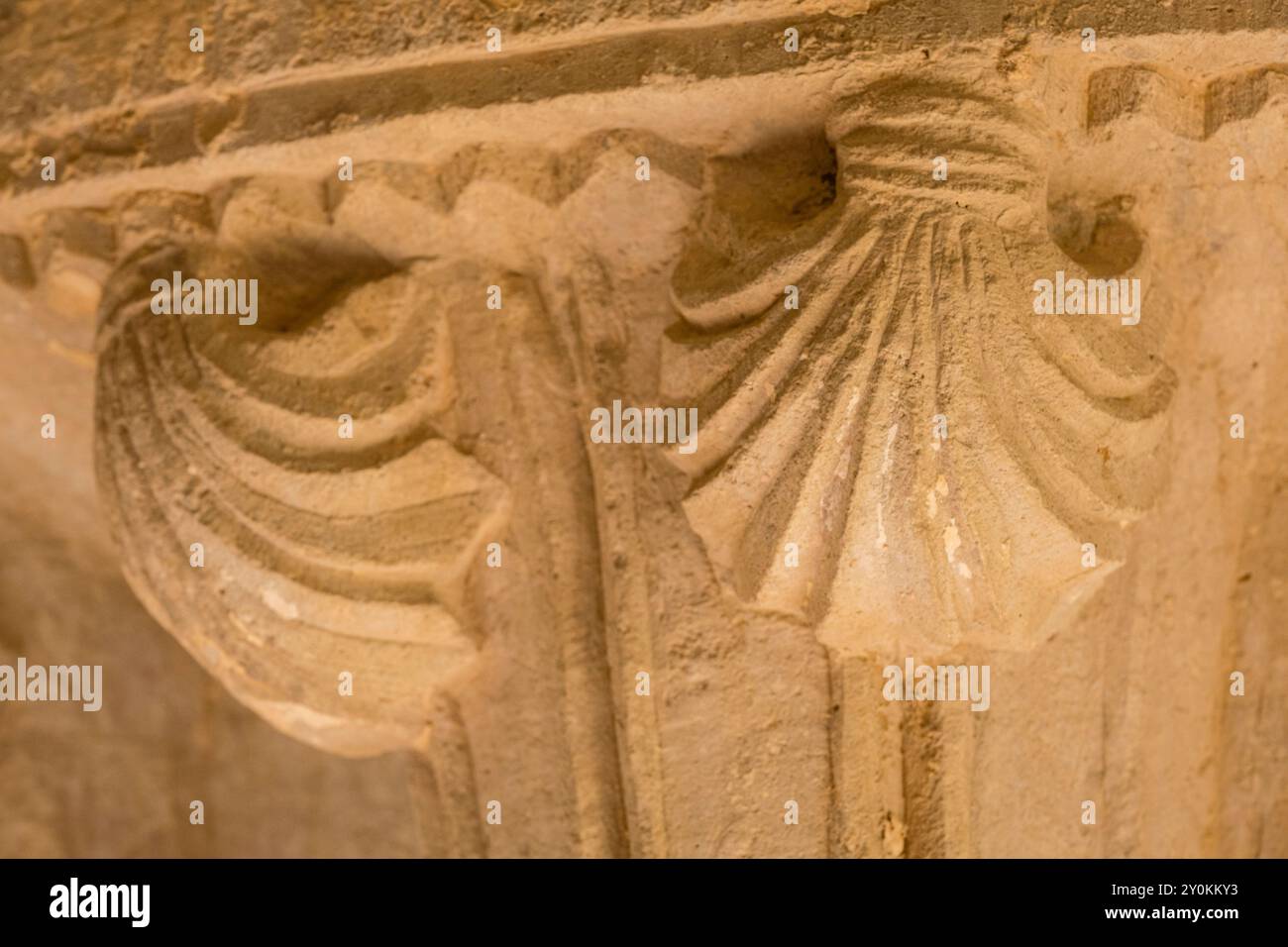Capital with pilgrim shell to Santiago, Monastery of Santa María la ...