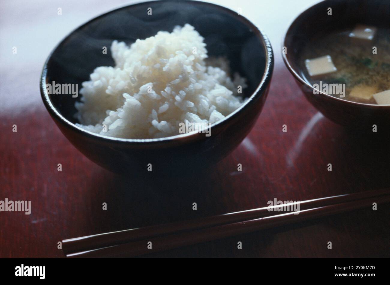 Rice with miso soup Stock Photo - Alamy