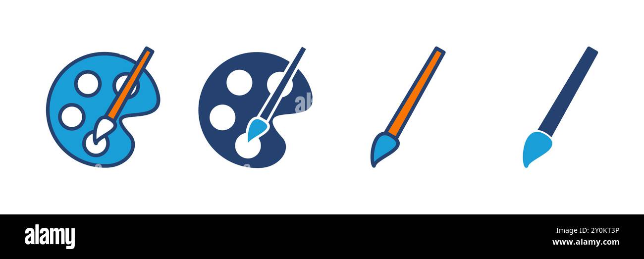 Paint icon vector. paint brush icon vector. paint roller icon vector Stock Vector