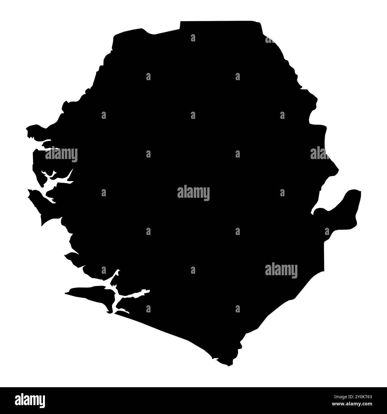 Silhouette of a Sierra Leone Country land Map Stock Vector Image & Art ...