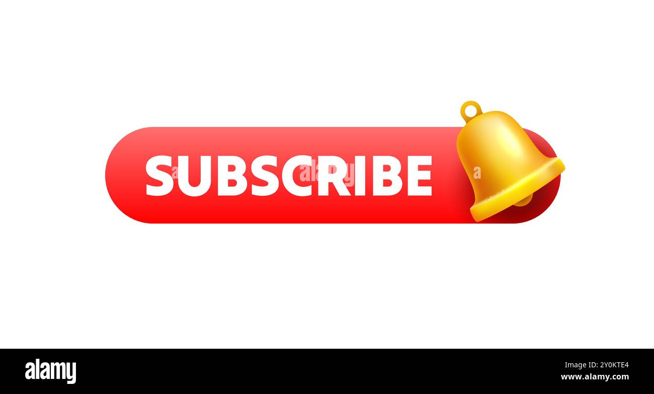 Subscribe now, bell notification for new content. Vector Stock Vector