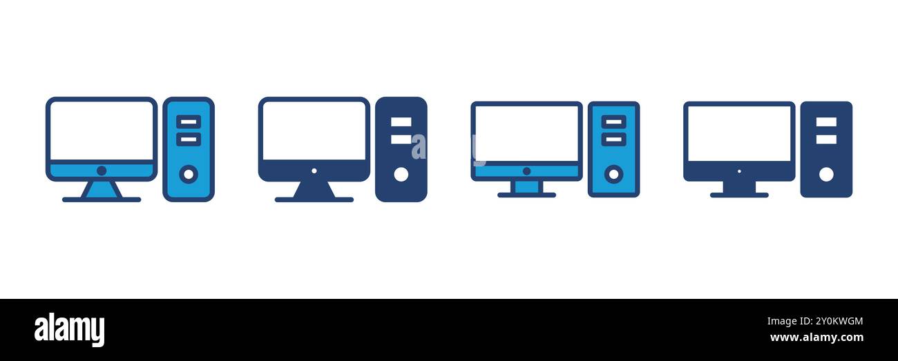 Computer icon vector. computer monitor icon vector. Stock Vector