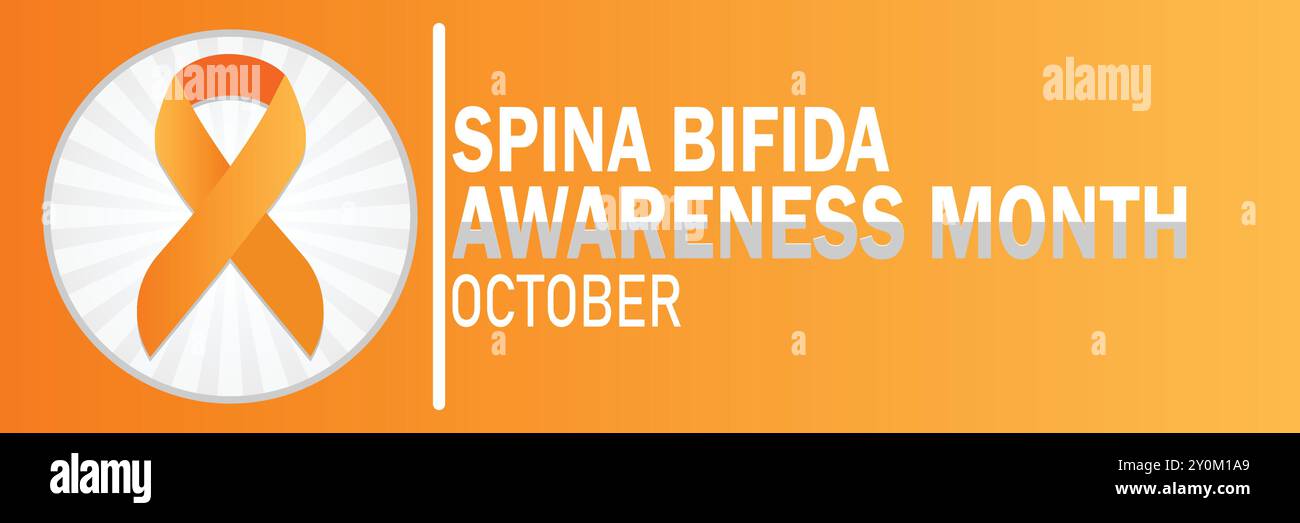 Spina Bifida Awareness Month October. Suitable for greeting card, poster and banner. Vector illustration. Stock Vector