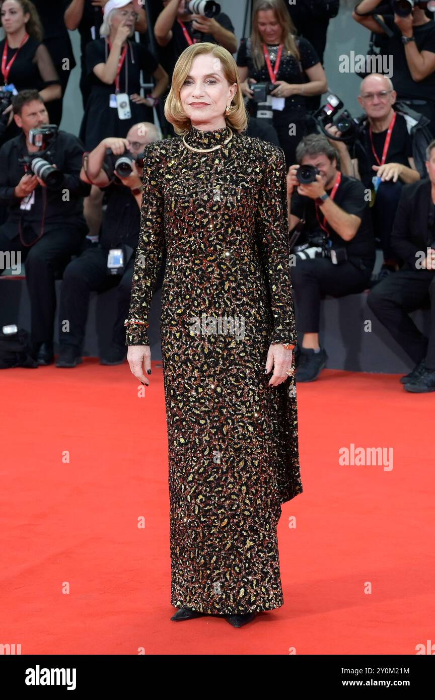 Isabelle Huppert bei der Premiere des Kinofilms 'The Room Next Door' auf der Biennale di Venezia 2024 / 81. Internationale Filmfestspiele von Venedig im Palazzo del Cinema. Venedig, 02.09.2024 Stock Photo