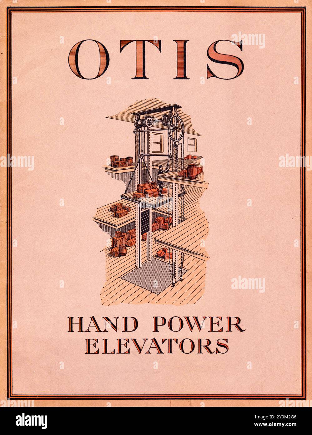 Cover of Otis Hand Power Elevators Catalog, archive 1923 Stock Photo