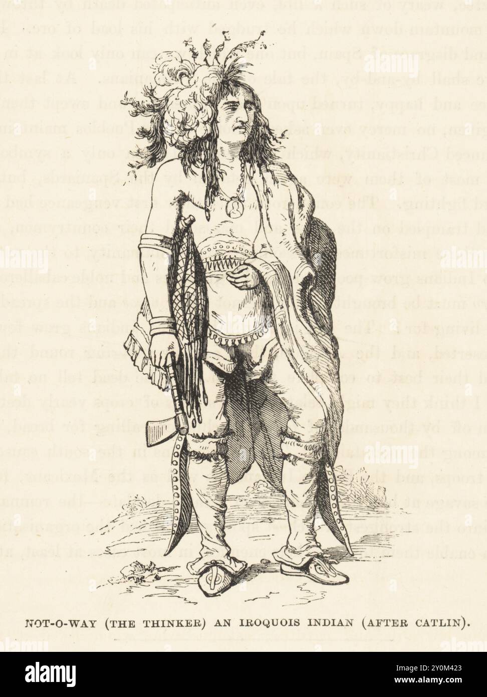 Not-o-Way (the Thinker), an Iroquois chief. Iroquois warrior in feather ...