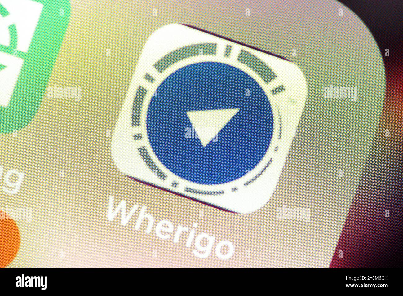 OSTRAVA, CZECH REPUBLIC - JULY 27, 2024: Wherigo mobile app icon, application for geocaching installed on iOS device Stock Photo