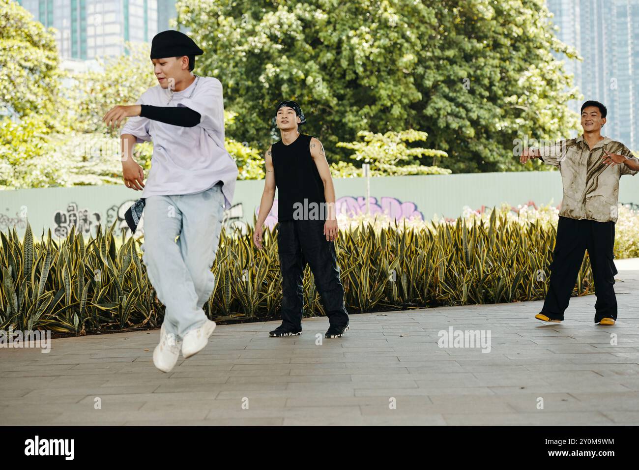 Practicing Hip-Hop Dance in Urban Park Setting Stock Photo - Alamy