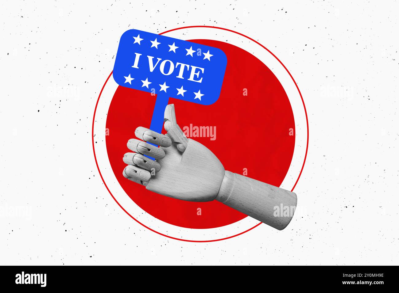 Voting Hand Signs Composite photo collage of wooden hand hold nameplate sign i vote ...