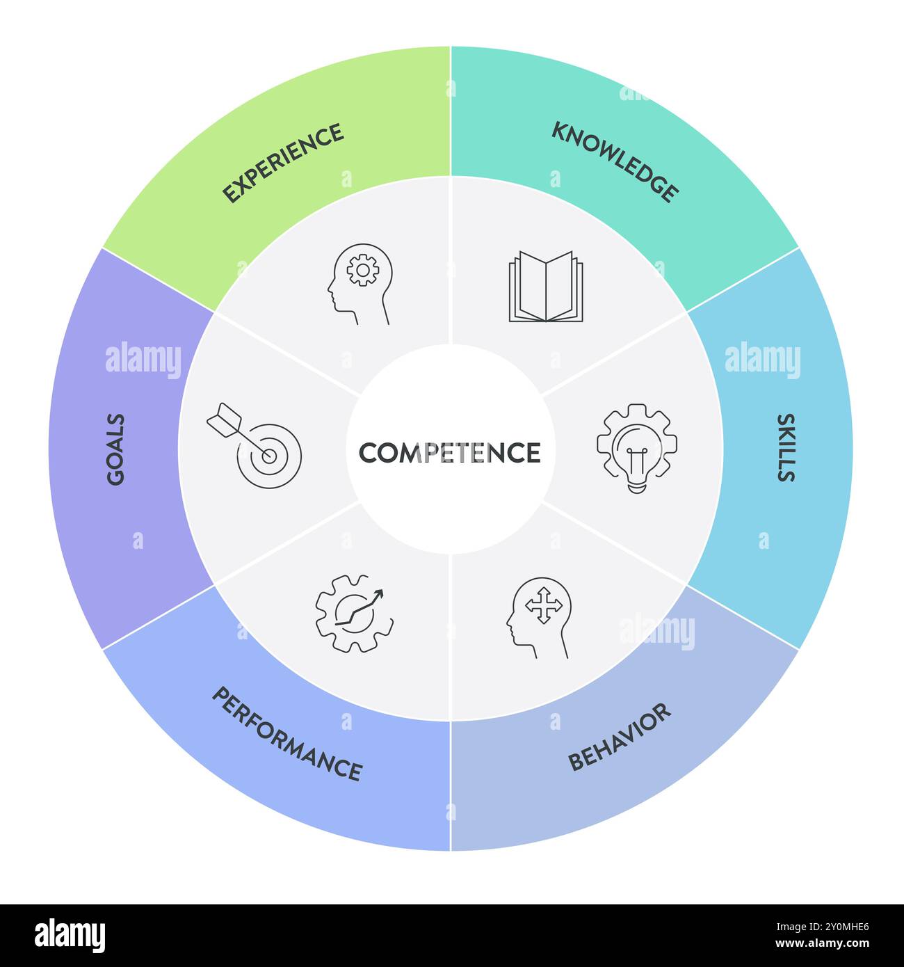 Competence model strategy infographic diagram chart illustration banner ...