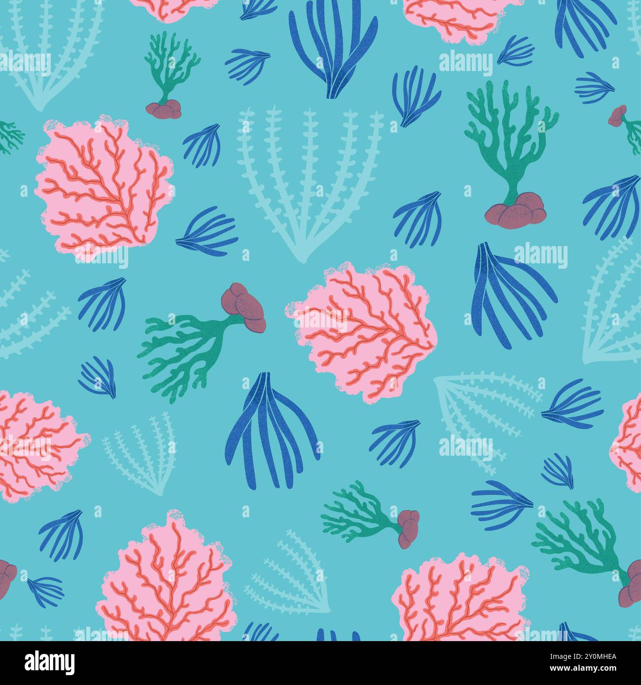 Abstract colorful corals undersea repeat pattern design Stock Vector ...