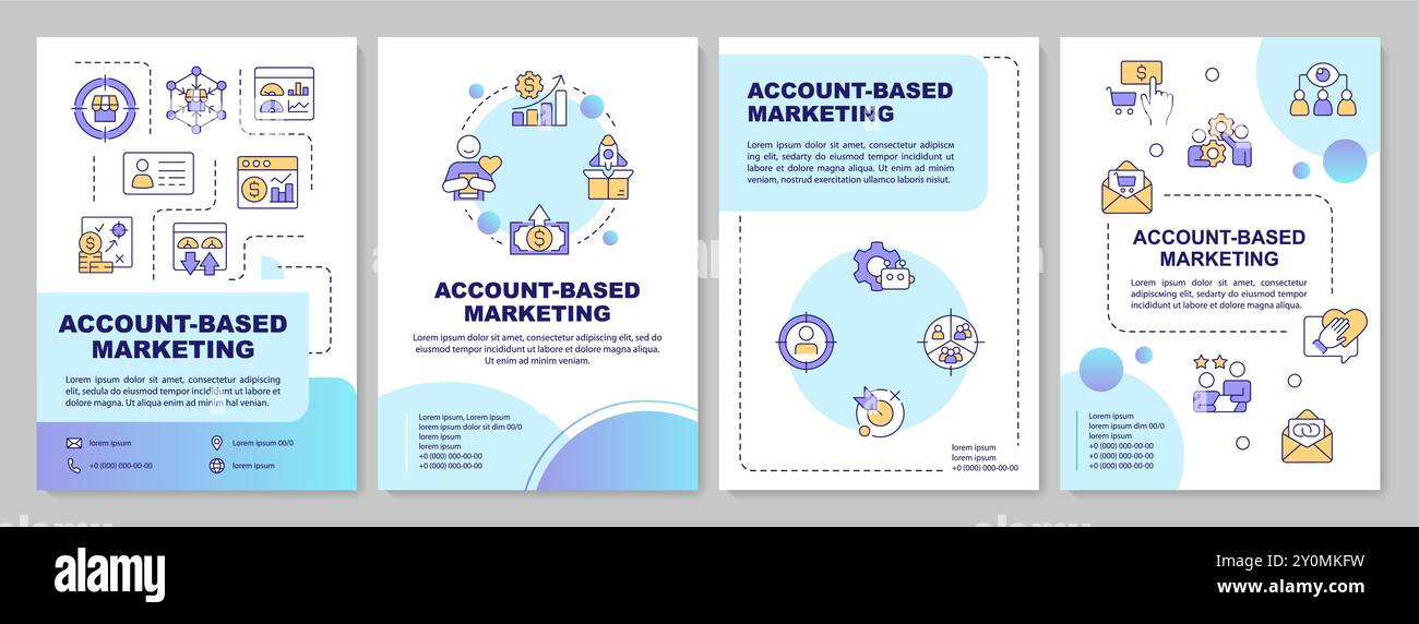 Account marketing strategy blue gradient brochure template Stock Vector