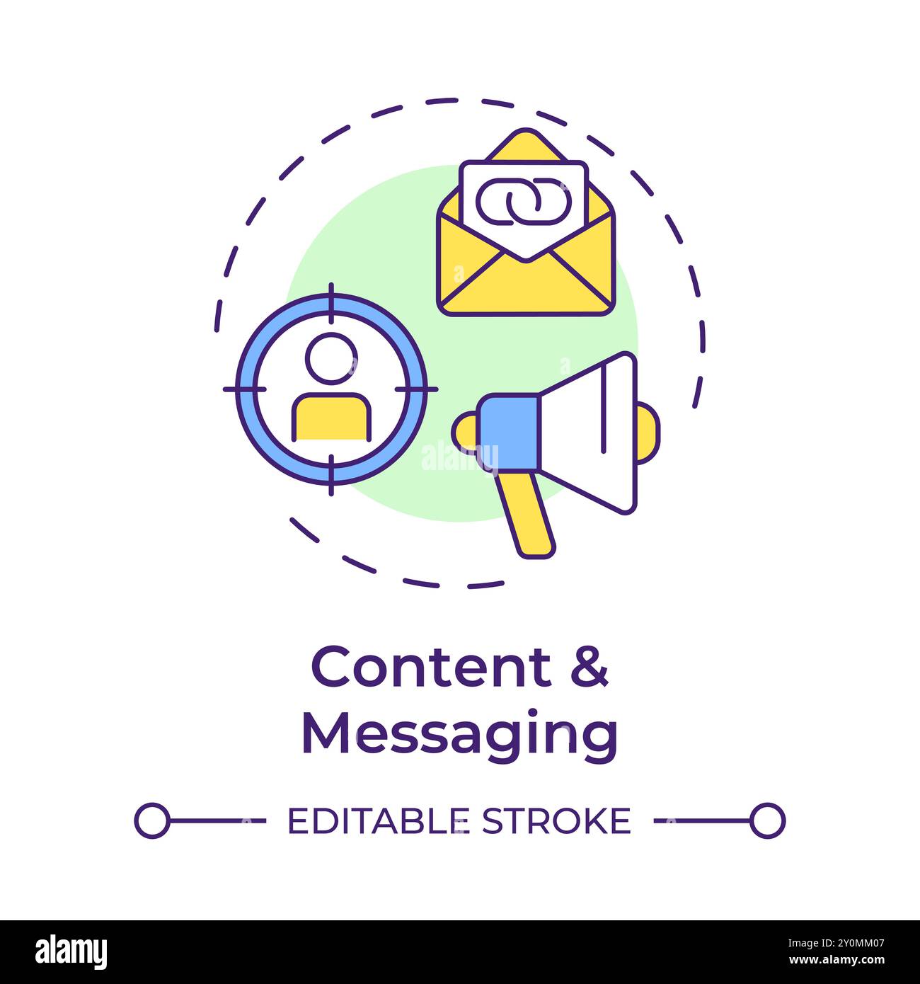 Content and messaging multi color concept icon Stock Vector