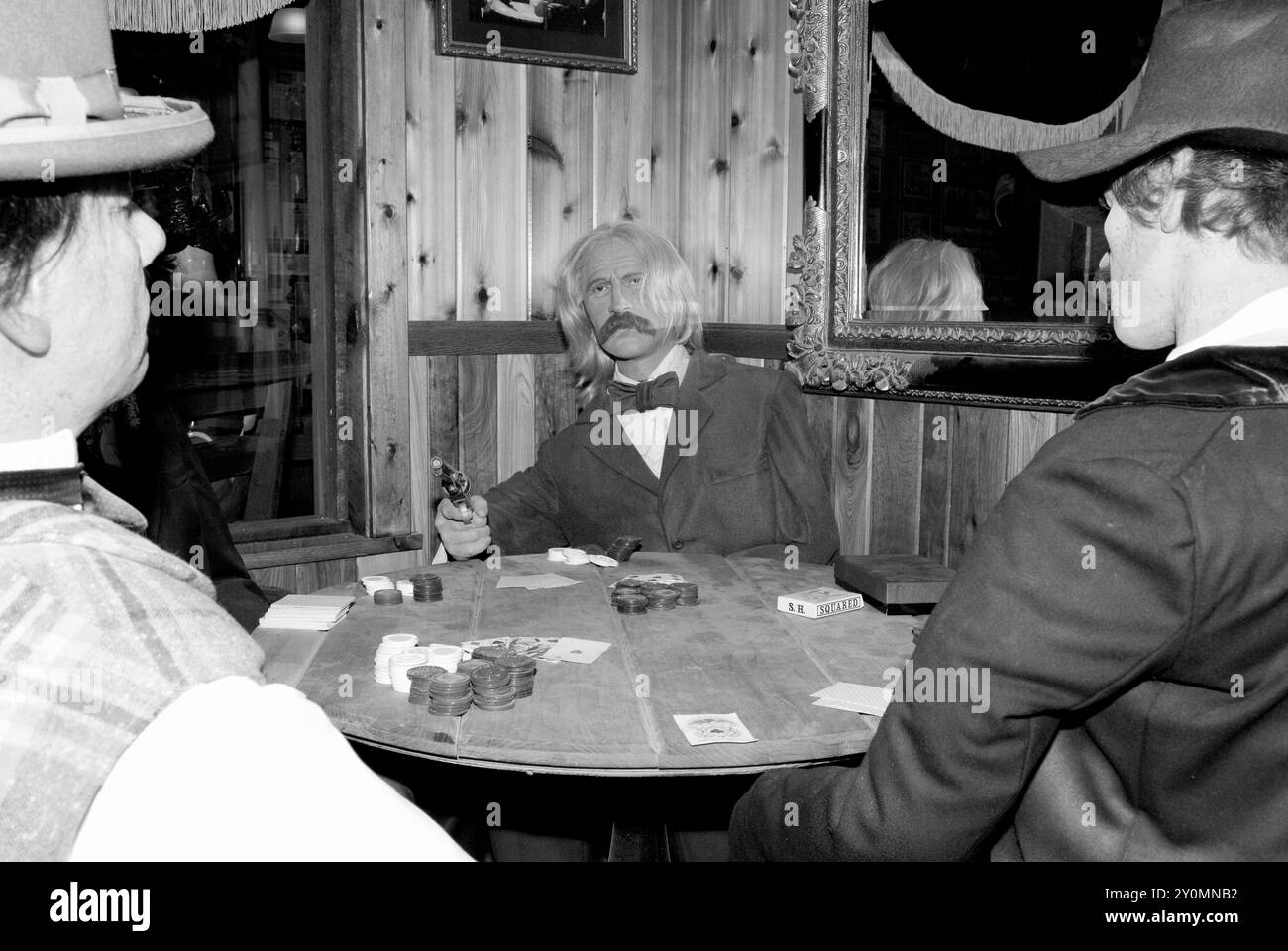 Wild Bill Hickok display at Wall Drug Store, a popular tourist attraction located just off Interstate 90 east of Rapid City, South Dakota, USA. Stock Photo