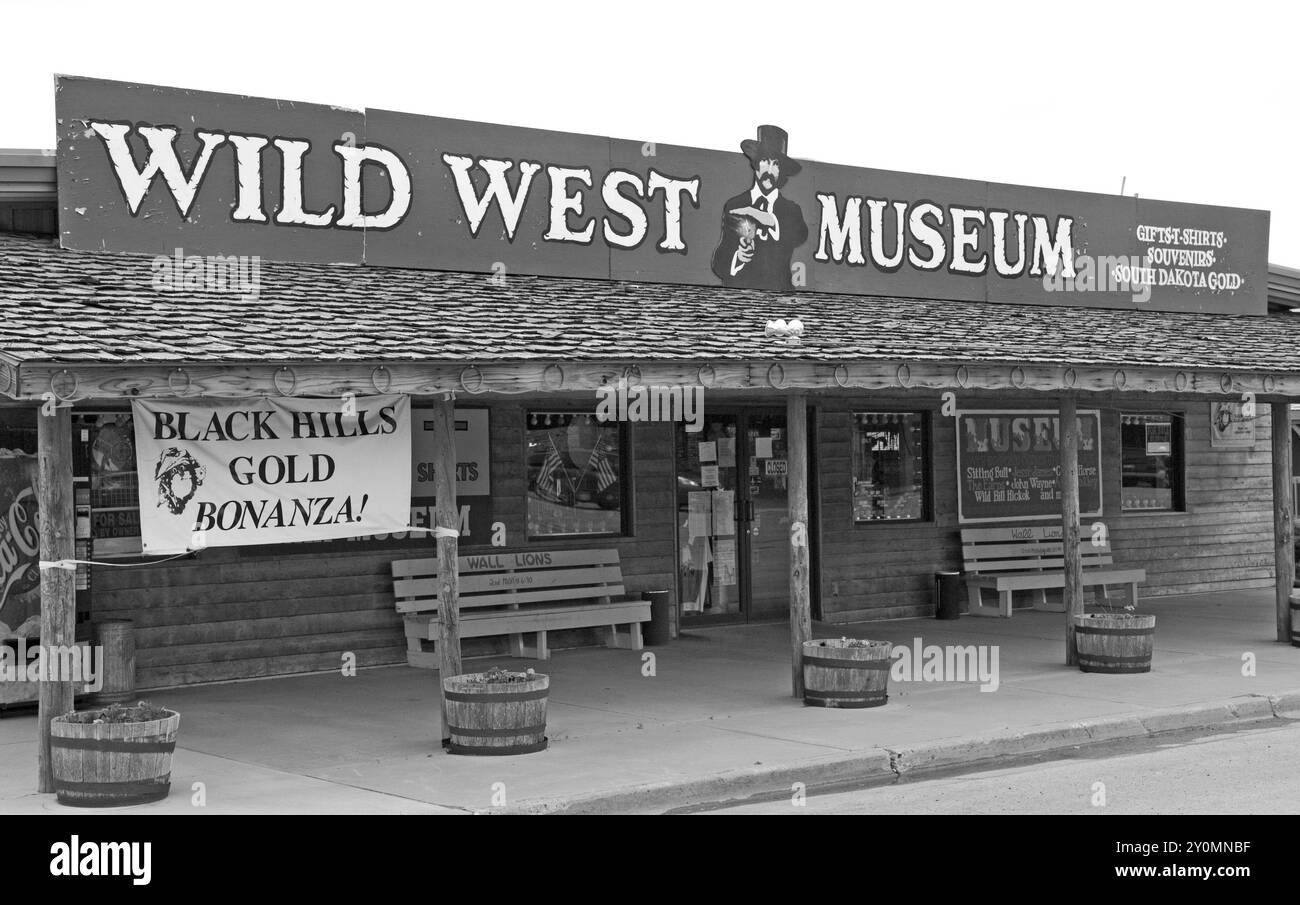 Wild West Museum building at the famous Wall Drug in Wall, South Dakota, USA. Stock Photo