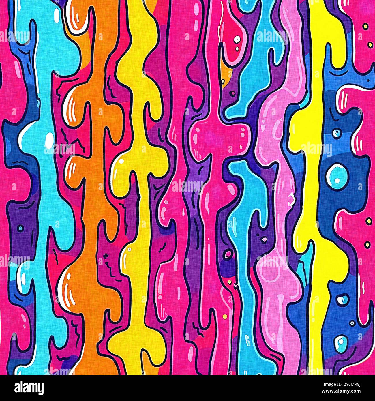 Fun dripping paint effect digital pattern with whimsical ink splodge ...