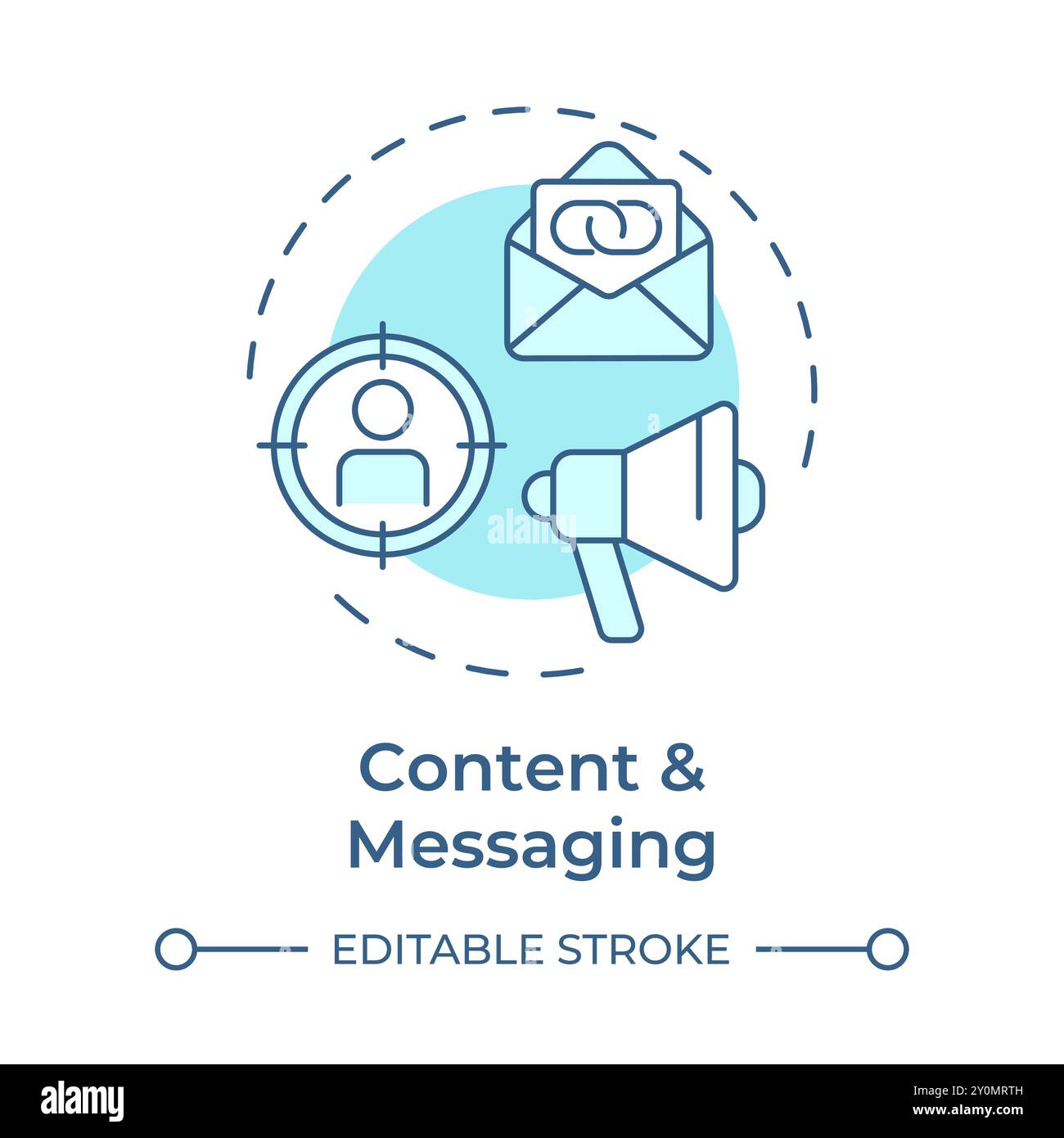 Content and messaging soft blue concept icon Stock Vector