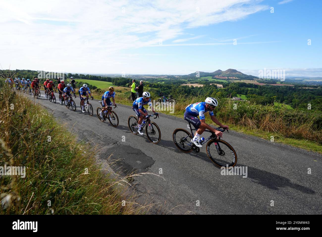 Riders during stage one of the 2024 Lloyds Bank Tour of Britain Men in