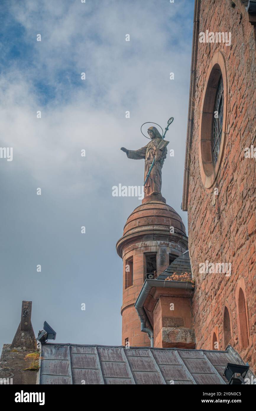 Ottrott, France - 05 August 2024: The Sanctuary of Mont Sainte Odile, a place of visit and pilgrimage in Alsace. Stock Photo